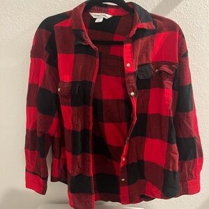 Old Navy Red and Black Checkered Shirt